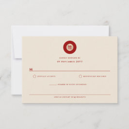 Chinesische Hochzeit mit Gold/Red Circle RSVP Karte