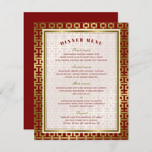 Chinesische Hochzeit mit Golden Double Happiness (Vorne/Hinten)