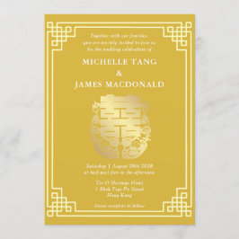 Chinesische Hochzeit mit Mandarin-Ducks und doppel Einladung