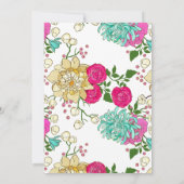 Chinesische Hochzeit mit orientalischer Flora Einladung (Rückseite)