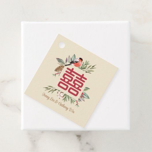 Chinesische Hochzeit mit zeitgemäßem doppeltem Glü Geschenkanhänger (Beispiel)