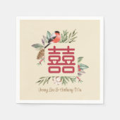 Chinesische Hochzeit mit zeitgemäßem doppeltem Glü Serviette (Vorderseite)