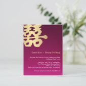 Chinesische Hochzeit mit zeitgenössischem doppelte Einladung (Stehend Vorderseite)