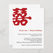 Chinesische Hochzeit mit zeitgenössischem doppelte Einladung (Vorne/Hinten)