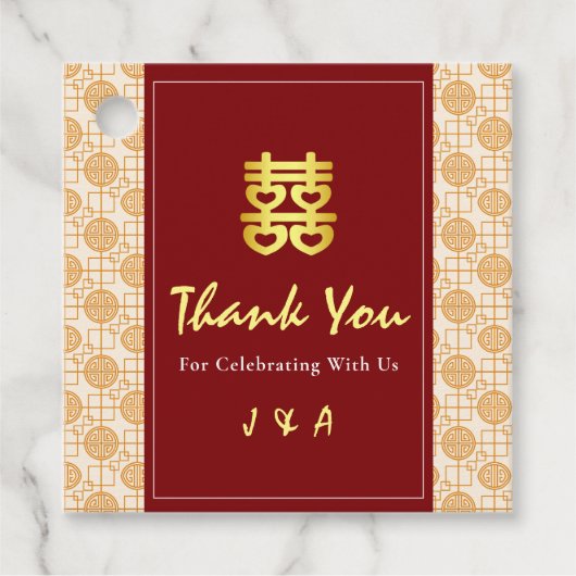 Chinesische Hochzeit peranakan Geschenkanhänger (Vorderseite)