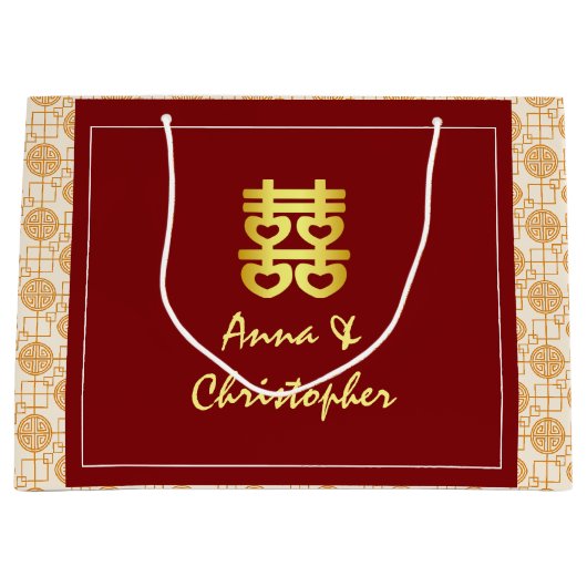 Chinesische Hochzeit peranakan Große Geschenktüte (Vorderseite)