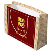 Chinesische Hochzeit peranakan Große Geschenktüte (Rückseite Schrägansicht)
