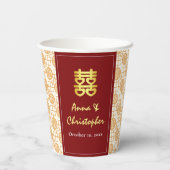 Chinesische Hochzeit peranakan Pappbecher (Rückseite)