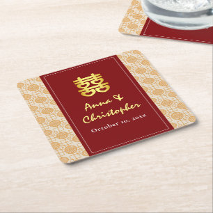 Chinesische Hochzeit peranakan Rechteckiger Pappuntersetzer