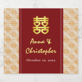 Chinesische Hochzeit peranakan Schaumweinetikett (Einzelnes Label)