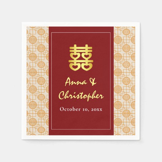 Chinesische Hochzeit peranakan Serviette (Vorderseite)
