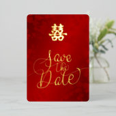 Chinesische Hochzeit rettet das Datum Folieneinladung (Stehend vorne)