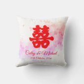 Chinesische Hochzeit, romantische Kirschblüte Kissen (Rückseite)