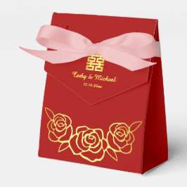 Chinesische Hochzeit Rose Papercut rot und gold Geschenkschachtel