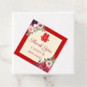 Chinesische Hochzeit roter Garten Blumen Doppelglü Geschenkanhänger (Beispiel)