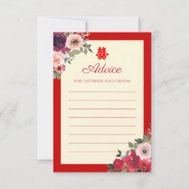 Chinesische Hochzeit roter Garten Blumen Doppelglü Hinweiskarte