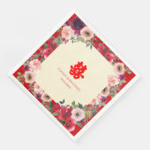 Chinesische Hochzeit roter Garten Blumen Doppelglü Serviette (Ecke)