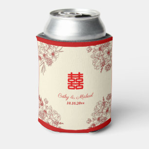 Chinesische Hochzeit rotes Beige Blumengestein Ori Dosenkühler