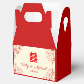 Chinesische Hochzeit rotes Beige Blumengestein Ori Geschenkschachtel (Geöffnet)