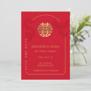 Chinesische Hochzeit Save the Date Asiatische Kart Einladung