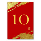 Chinesische Hochzeit Tischnummer (Vorderseite)