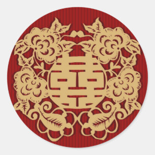 Chinesische Hochzeit (v7) Runder Aufkleber