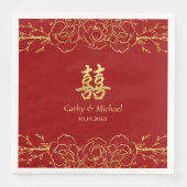 Chinesische Hochzeit vom Roten Gold Serviette (Vorderseite)