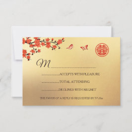 Chinesische Hochzeit vom Roten Kreuz UAWG RSVP Karte