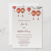 Chinesische Hochzeit von Aquarellfarben Einladung (Vorderseite)