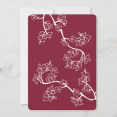 Chinesische Hochzeit von Crimson Peach/Plum Blosso Einladung (Rückseite)