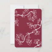 Chinesische Hochzeit von Crimson Peach/Plum Blosso RSVP Karte (Rückseite)