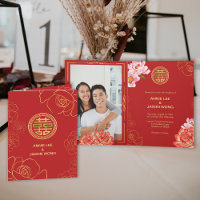 Chinesische Hochzeit von Gold Peony Double Happine
