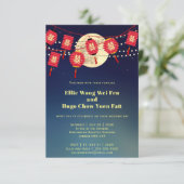 Chinesische Hochzeit von Papierlaternen Einladung (Stehend Vorderseite)