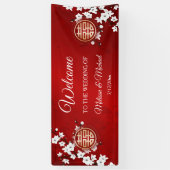 Chinesische Hochzeit von White Cherry Blossom Banner (Vertikal)