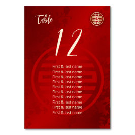 Chinesische Hochzeitgästen Tischnummer