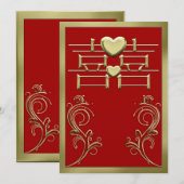Chinesische Hochzeits-Einladungs-Karte Einladung (Vorne/Hinten)