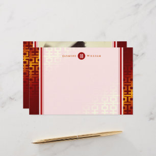 Chinesische Hochzeits-rotes doppeltes Briefpapier
