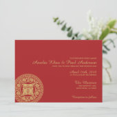 Chinesische Hochzeitseinladung Einladung (Stehend Vorderseite)