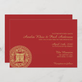 Chinesische Hochzeitseinladung Einladung (Vorne/Hinten)