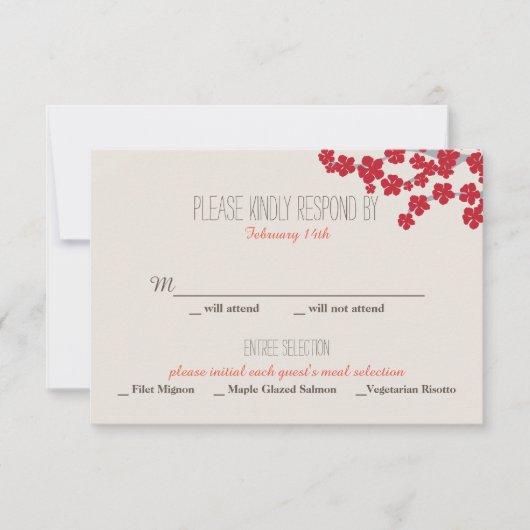 Chinesische Hochzeitseinladung - UAWG RSVP Karte (Vorderseite)