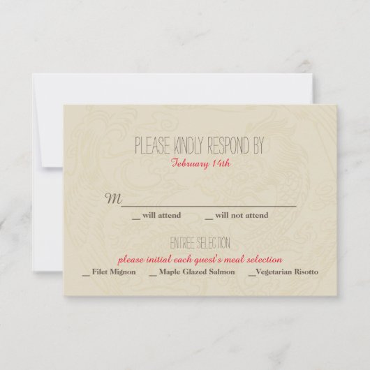 Chinesische Hochzeitseinladung - UAWG RSVP Karte (Vorderseite)