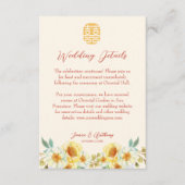 Chinesische Hochzeitsgelbe, elegante Details Begleitkarte (Vorderseite)