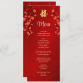 Chinesische Hochzeitskarte "Red Cherry Blossom" Einladung (Vorne/Hinten)