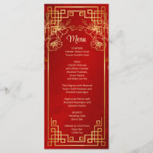 Chinesische Hochzeitskarte "Red Cherry Blossom"