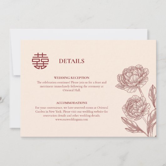 Chinesische Hochzeitskarte Save The Date (Vorderseite)