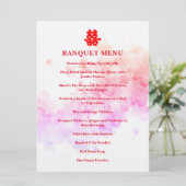 Chinesische Hochzeitskirschblüte Menükarte (Stehend Vorderseite)