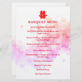 Chinesische Hochzeitskirschblüte Menükarte (Vorne/Hinten)