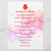 Chinesische Hochzeitskirschblüte Menükarte (Vorderseite)