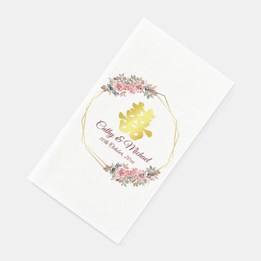 Chinesische Hochzeitskrieg-Blume Serviette (Ecke)