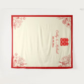 Chinesische Hochzeitskulisse in Beige-Foto Wandteppich (Vorderseite (Horizontal))